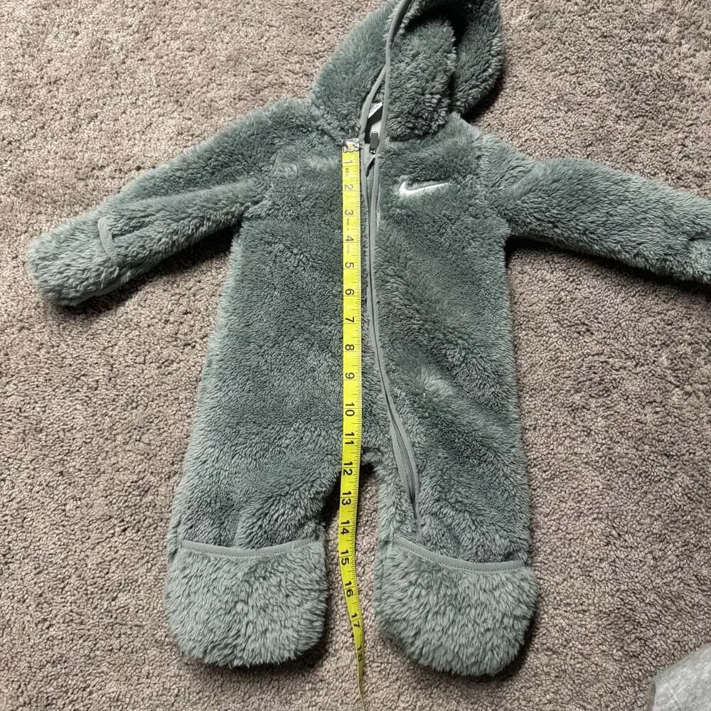 Nike Baby Hooded Sherpa Coverall Jumpsuit in Green, Size 3M